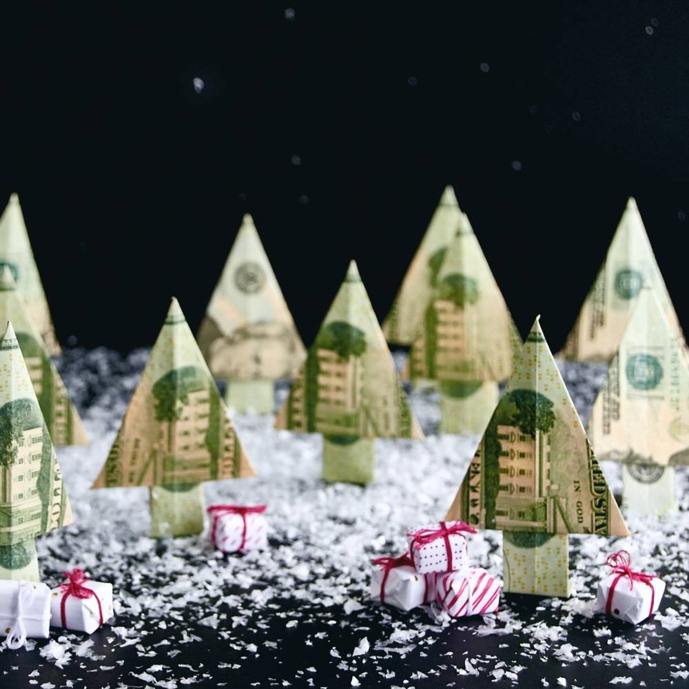 How to make a Money Tree for Christmas from a Dollar Bill