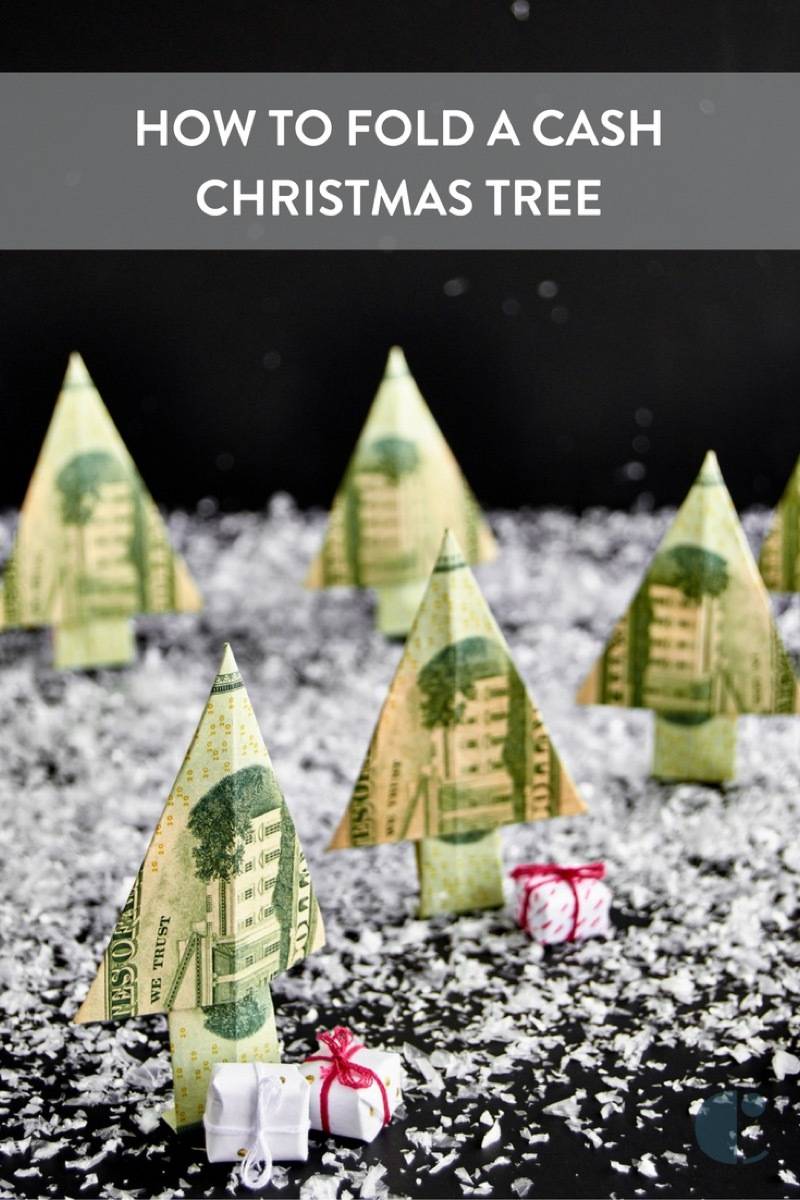 How to fold your dollar bills into cute little Christmas trees!