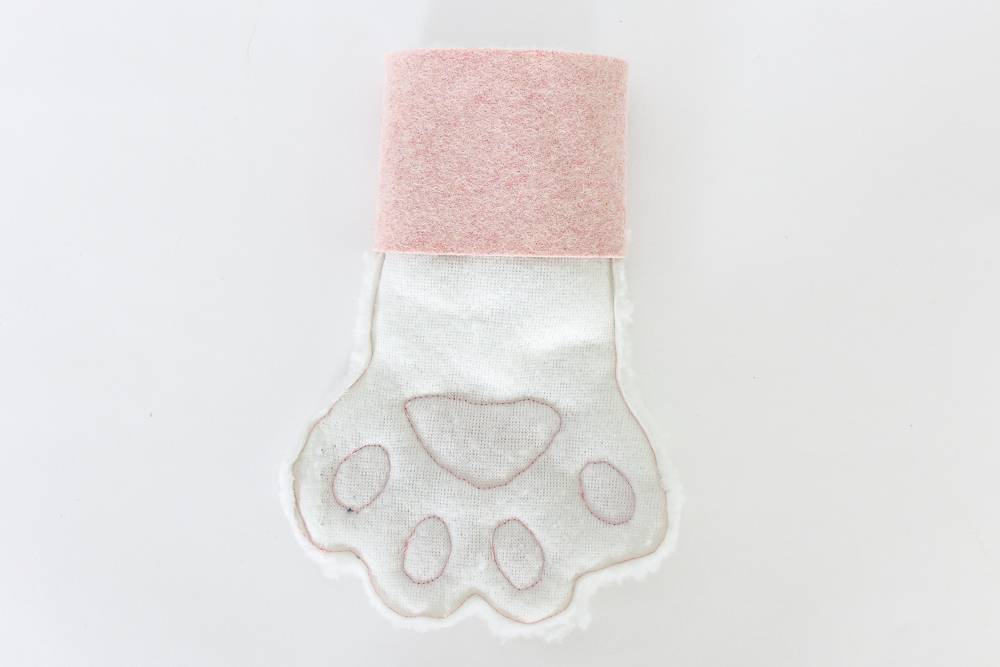 Sewing a pet Christmas stocking