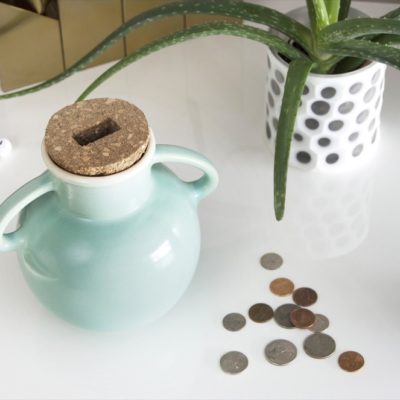 Transform any vase or jar into a coin bank.