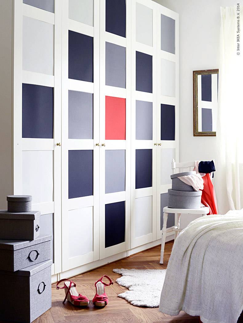 colorful ikea pax wardrobe hack