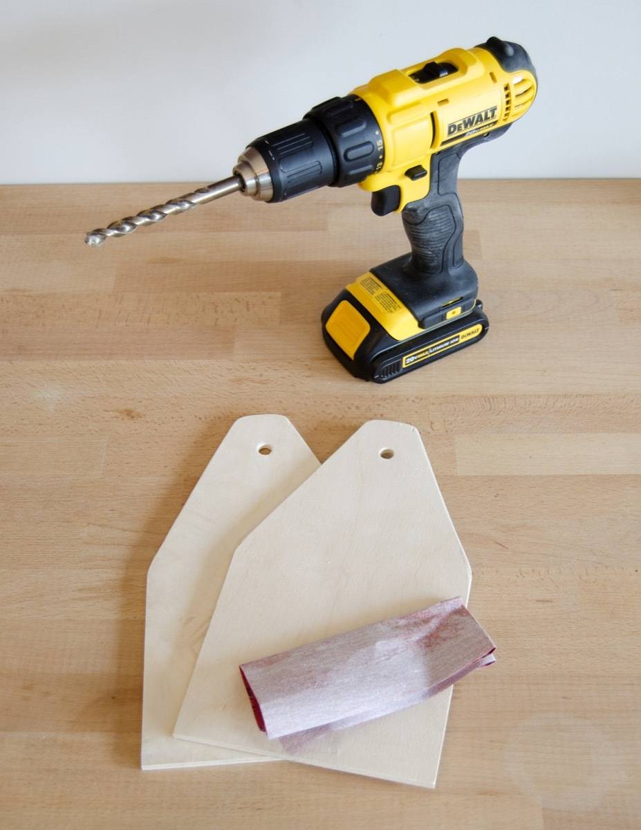 Make your own wood cleaning caddy: Drill holes for handle