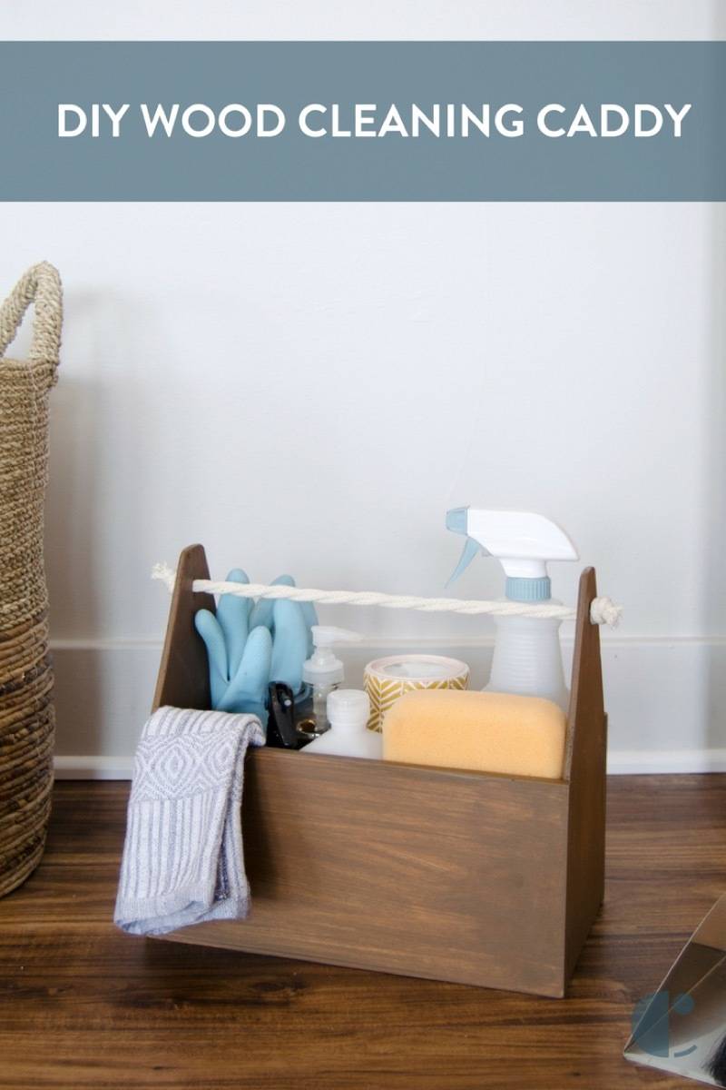 DIY Wood Cleaning Caddy: Learn how to build your own carrier for household cleaning supplies.