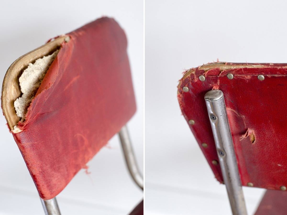 Before shot - removing old chair upholstery