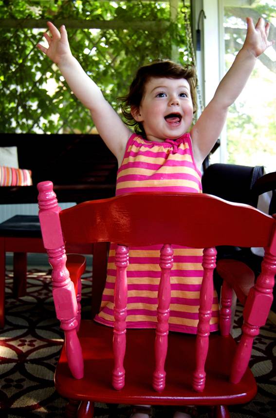 Ayla loved her newly-painted chair!