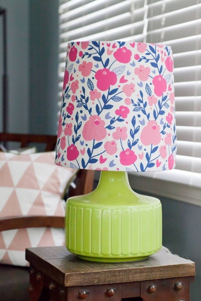 99 ways to use fabric to decorate your home | Fabric-covered lampshade