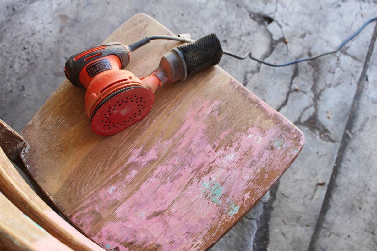 Sand away remaining paint