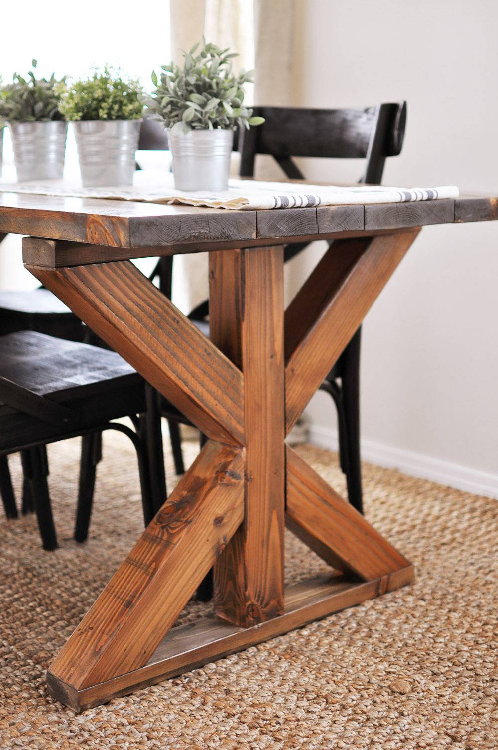 Industrial chic trestle table