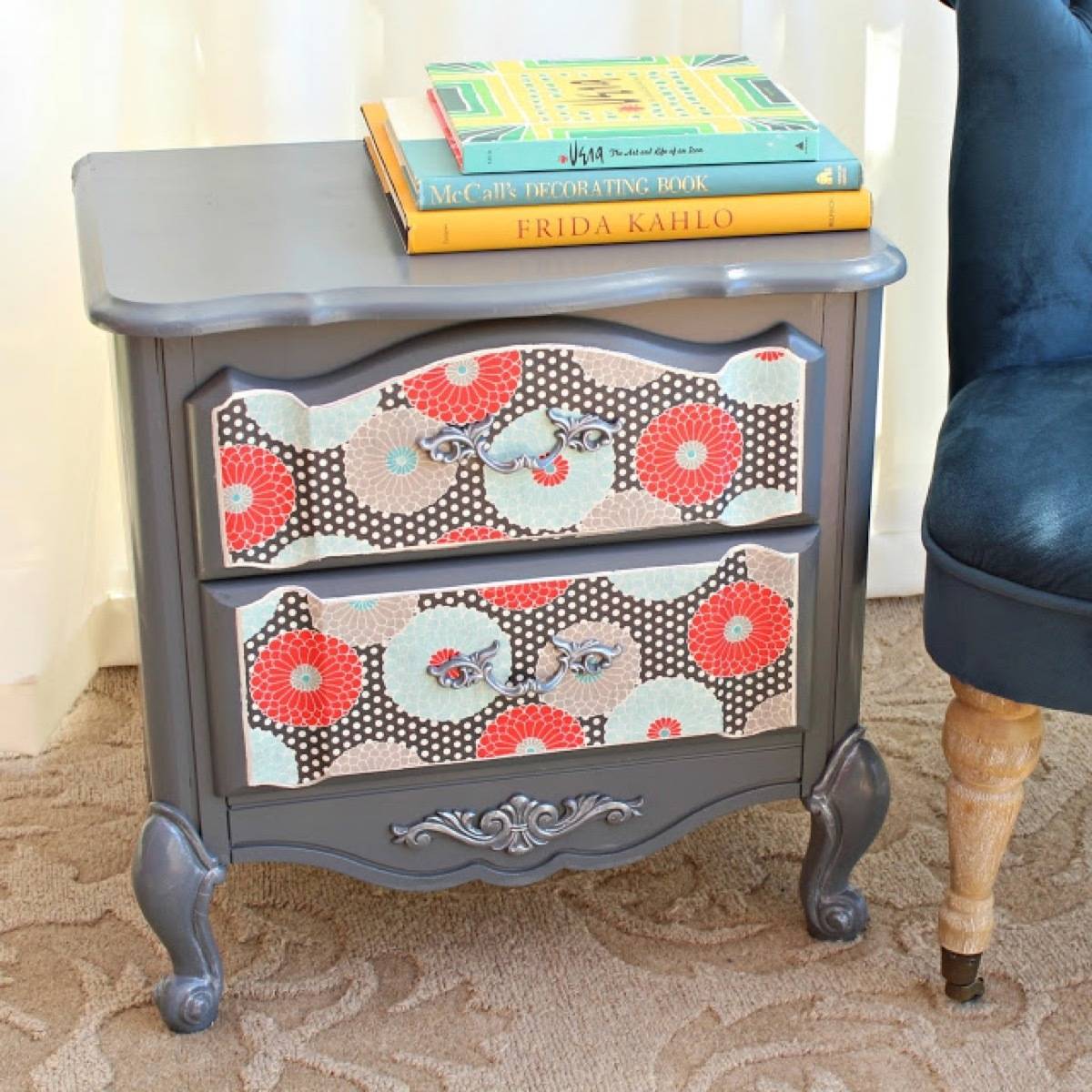 99 ways to use fabric to decorate your home | Updated nightstand