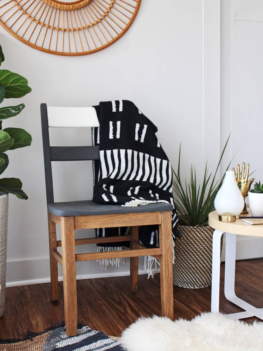 Old chair gets a new look after all the paint is removed