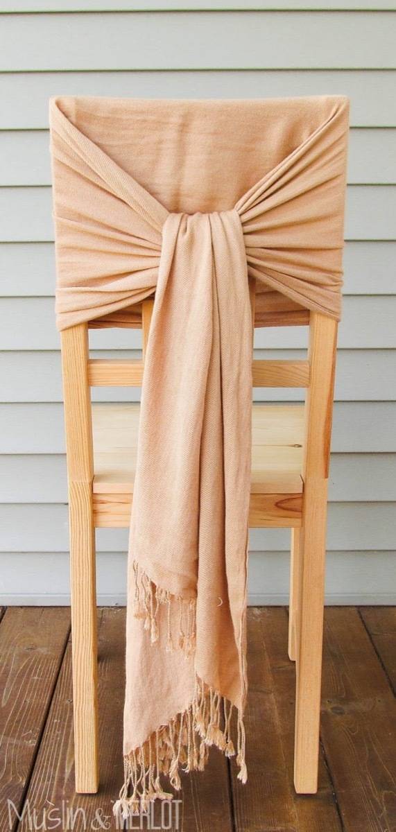 99 ways to use fabric to decorate your home | Wrap a chair with a scarf