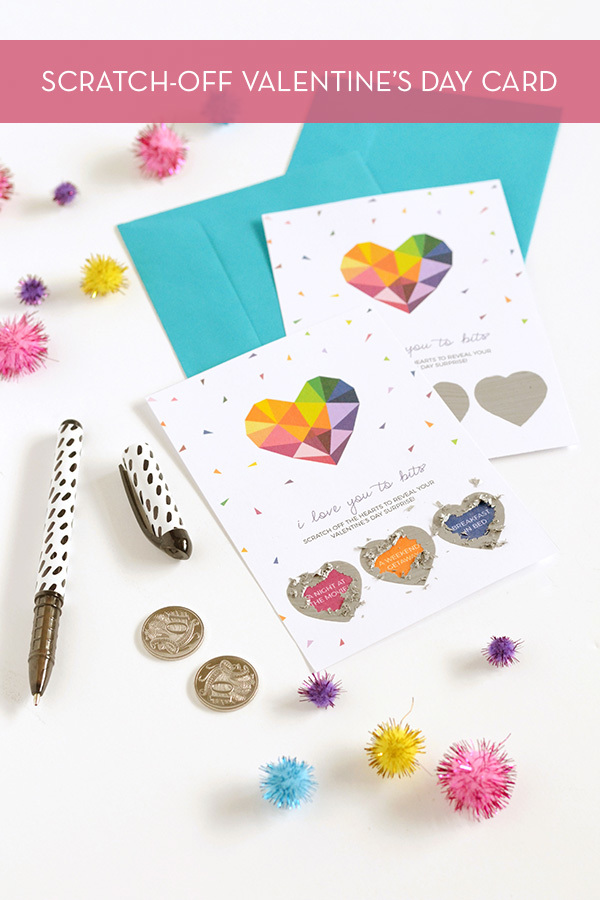 DIY printable scratch-off Valentine's Day card