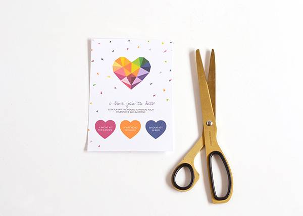 DIY printable scratch-off Valentine's Day card