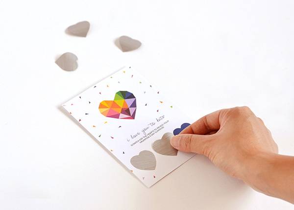 DIY printable scratch-off Valentine's Day card