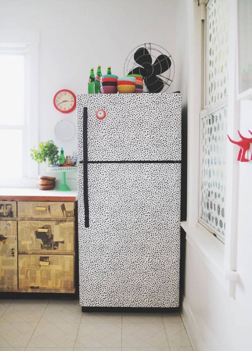 Wallpapered refrigerator