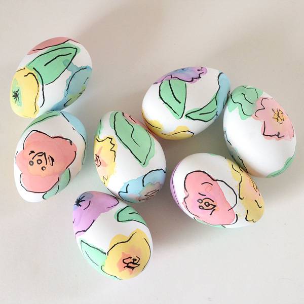 floral watercolor eggs