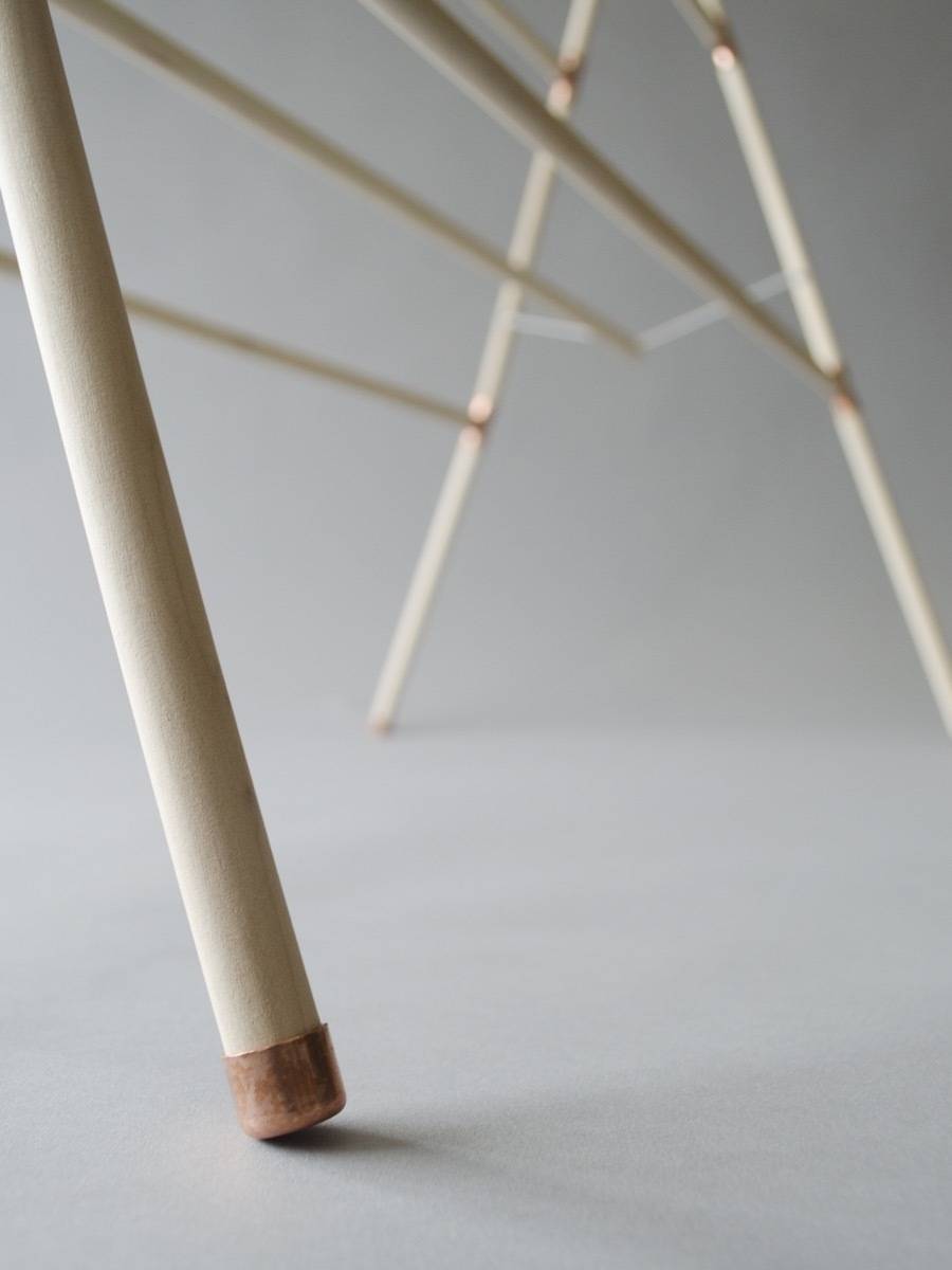 Make this: Copper and wood clothes drying rack