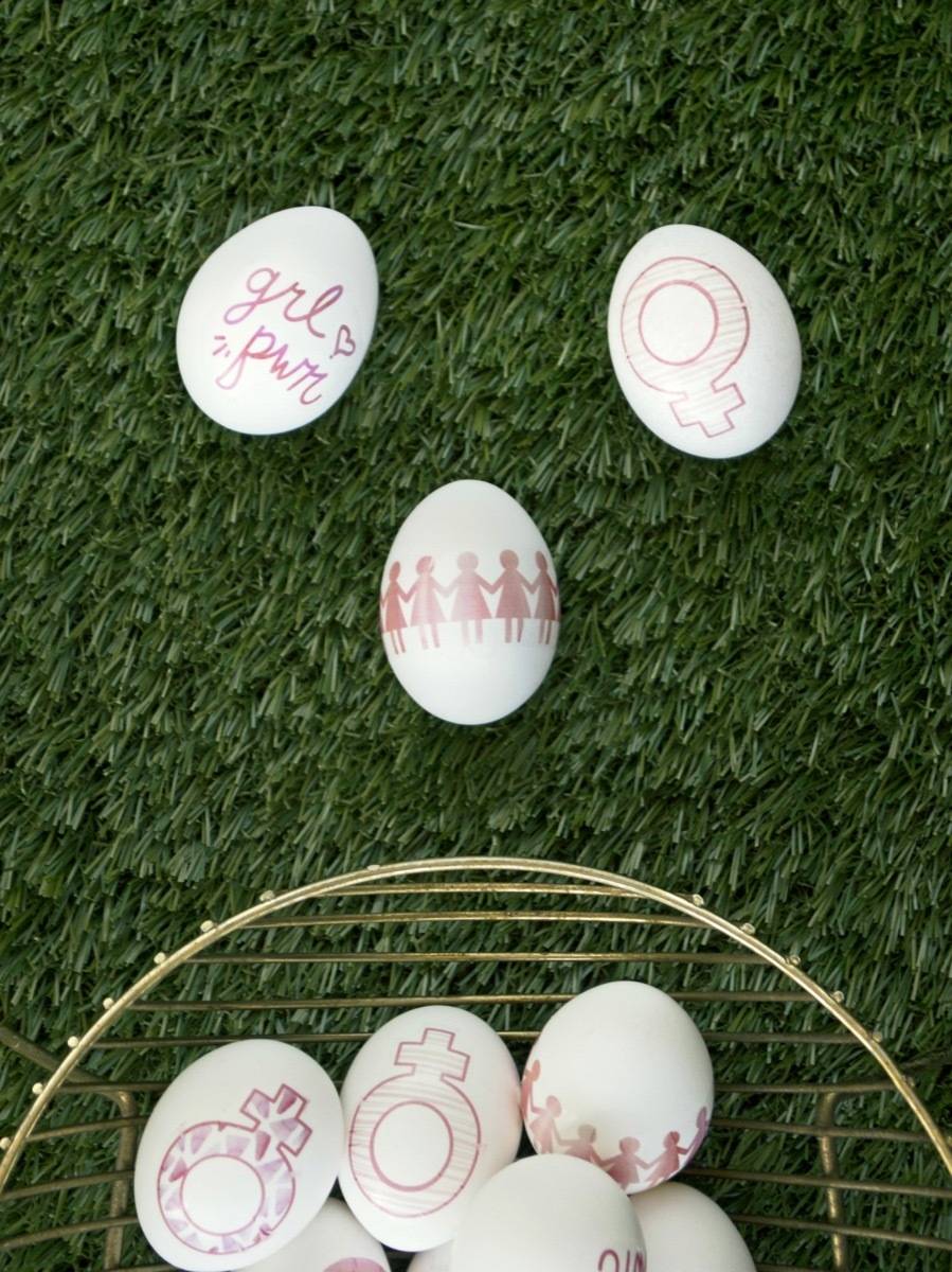 Feminista Easter Eggs (+ Free Printable) | Curbly.com