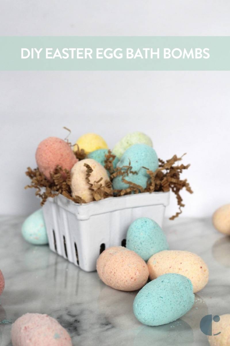 Make These: Brightly colored Easter egg bath bombs!