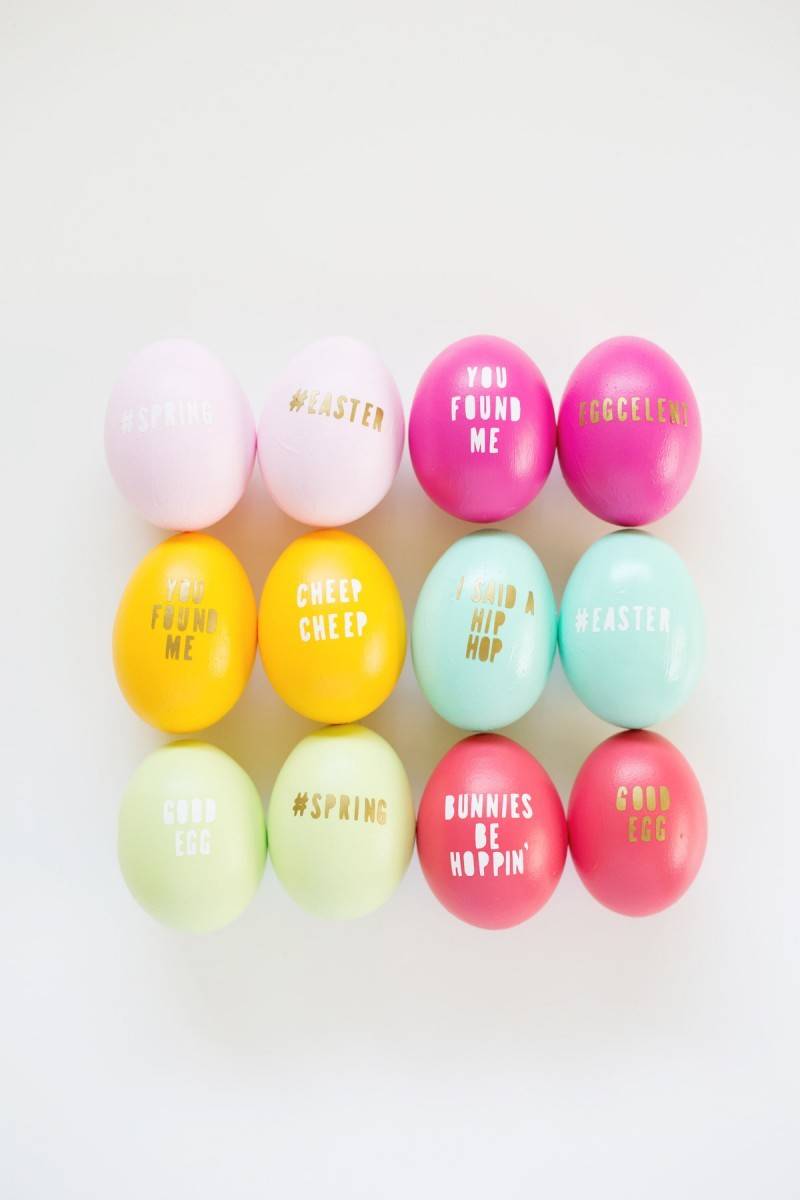 punny typography eggs