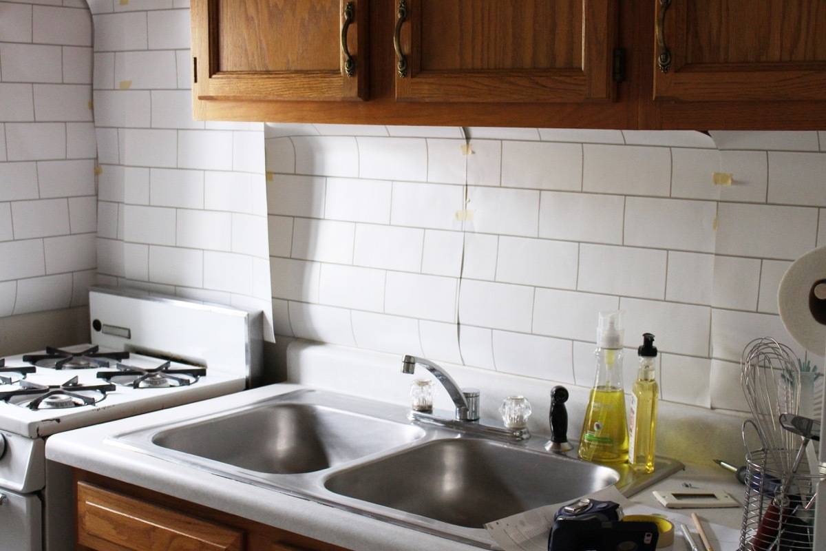 How to install removable wallpaper into your rental kitchen: Step 1