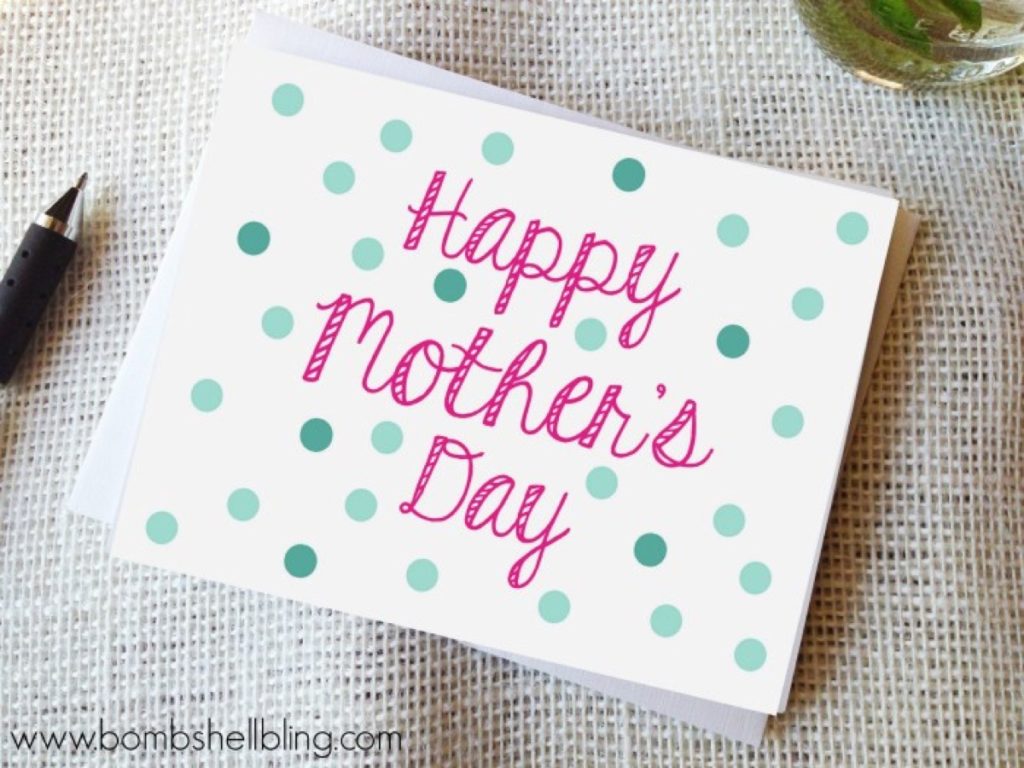 71 Last-Minute Mother's Day Printables: Card by Bombshell Bling