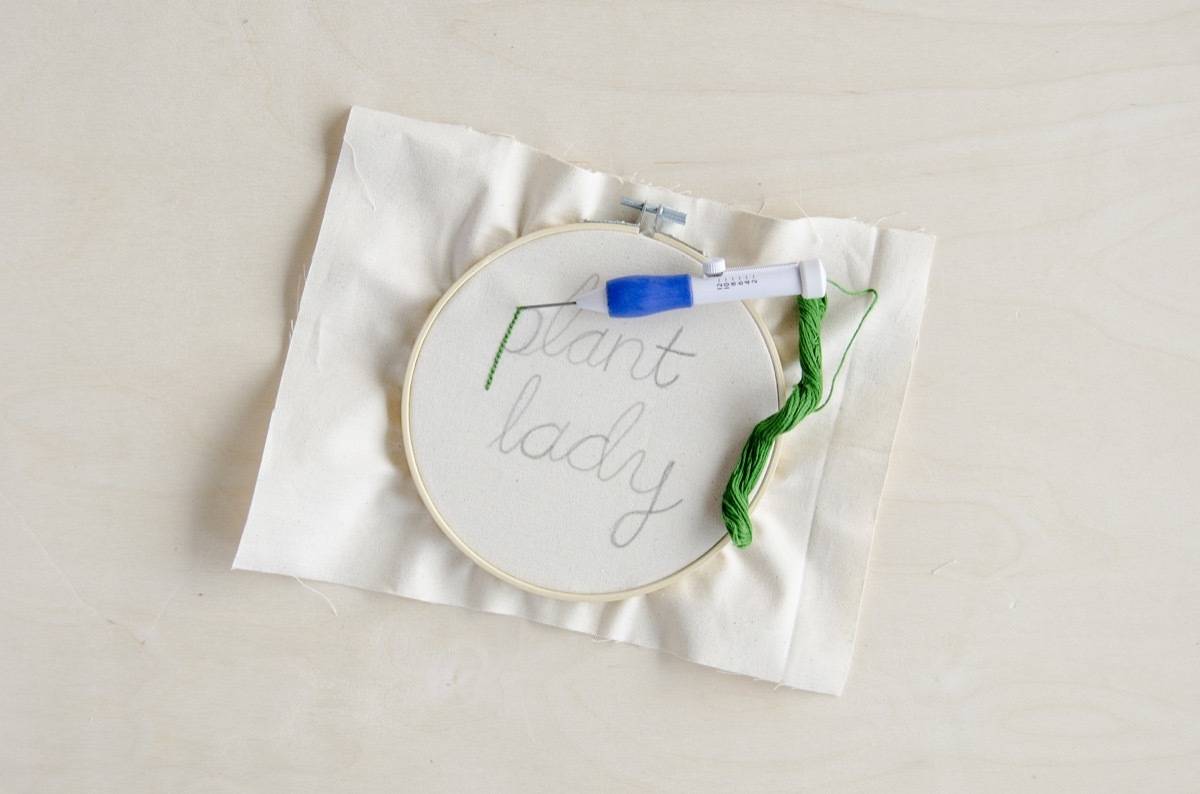Create quick embroidered wall art using a punch needle