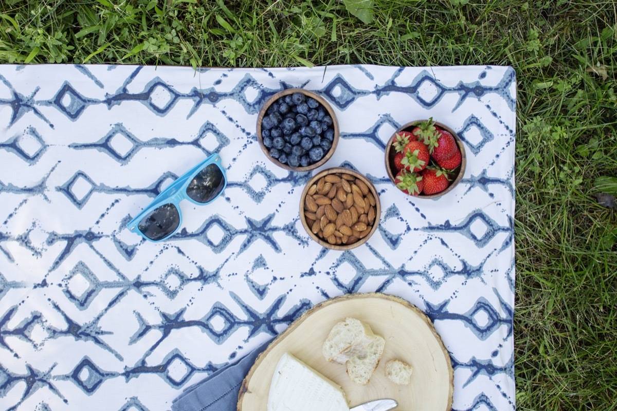 Sew up a summer picnic blanket - it's waterproof on the bottom!