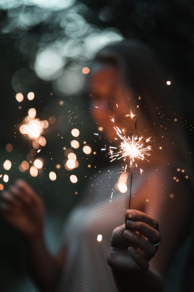 sparkler held in hand