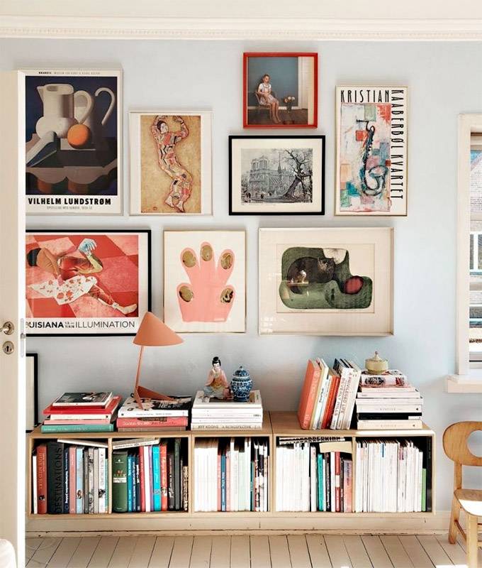 Eclectic gallery wall from The Design Files