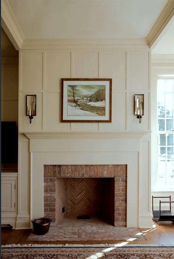 This traditional fireplace is a beautiful mix of new and old.