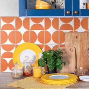 orange backsplash decals