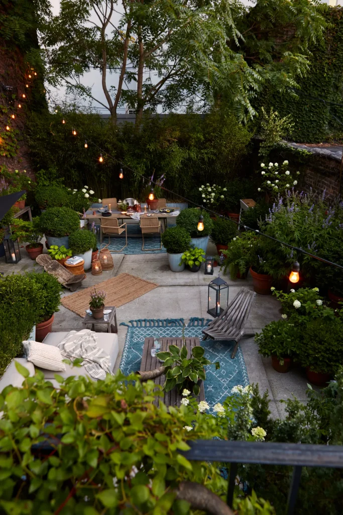 lush backyard garden space