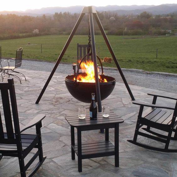Hanging fire pit.