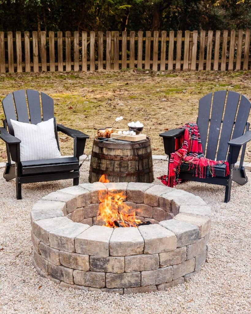 A classic stone fire pit.