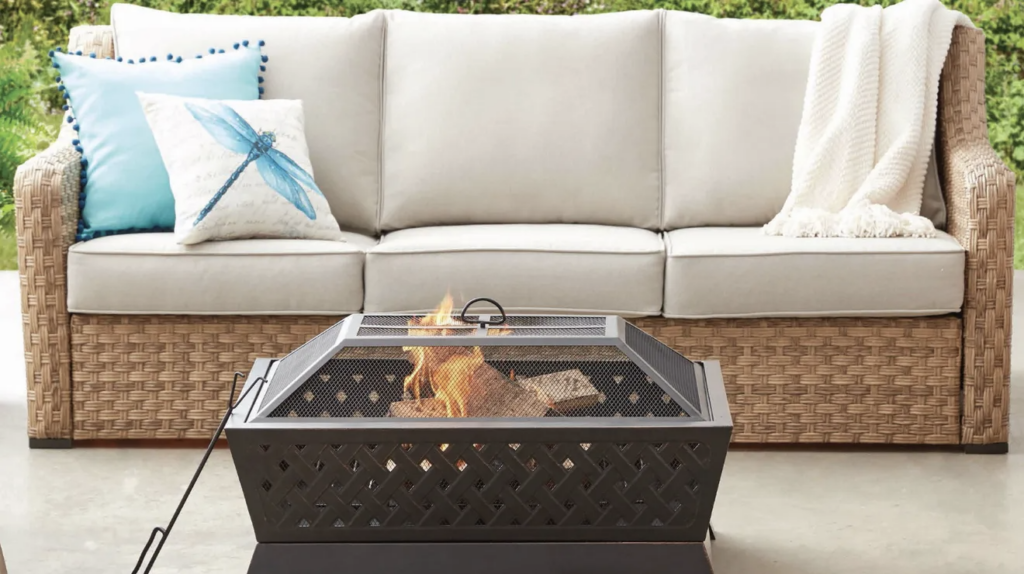 Lattice portable fire pit.