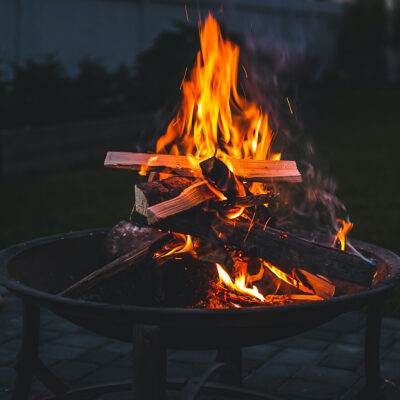 fire pit burning