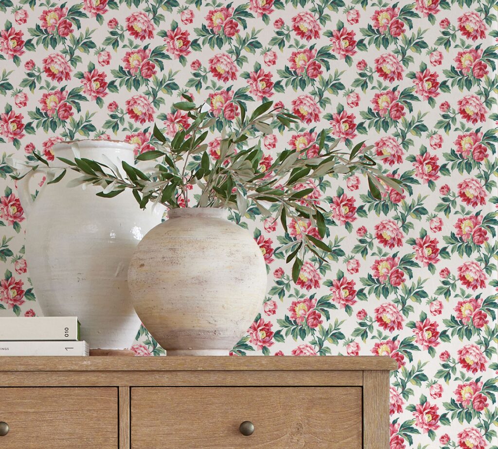 Peony Printed Wallpaper from Pottery Barn.