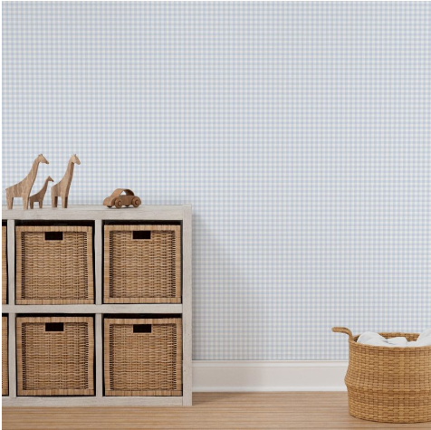 Stockholm Gingham faded blueberry Wallpaper from Spoonflower. Available in loads of colors.
