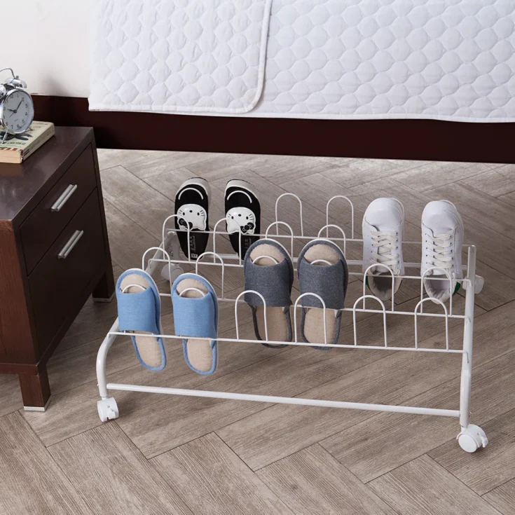 shoe storage with wheels under bed