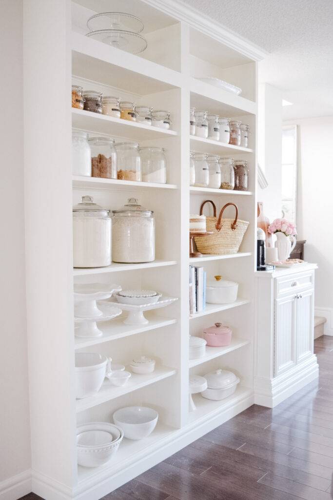 An amazing DIY Billy bookcase pantry hack from Breakfast at Kellie's.