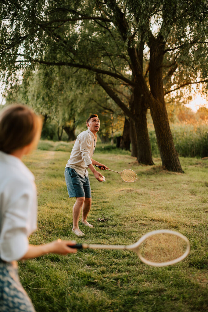 badminton game with friends