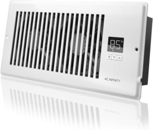 AC Infinity AIRTAP T4, Quiet Register Booster Fan with Thermostat Control.