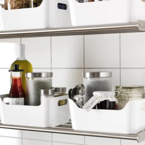 white pantry bins from IKEA.