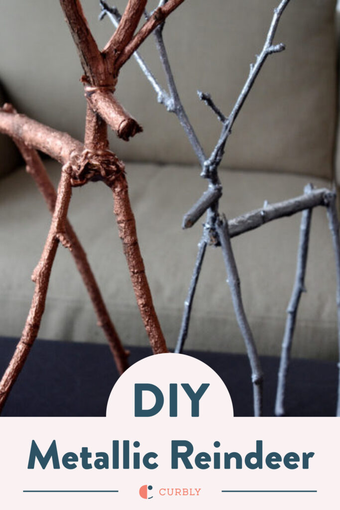 How to Make Easy DIY Metallic Twig Reindeer - Curbly