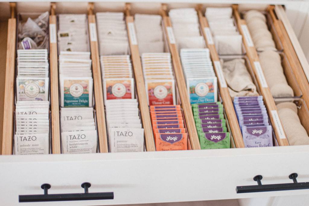 organized tea drawer