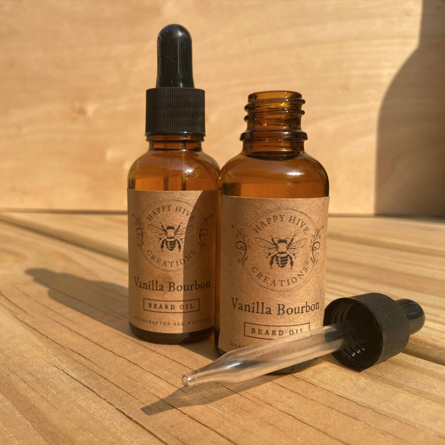 Cold-pressed beard oils from Happy Hive Creations. 