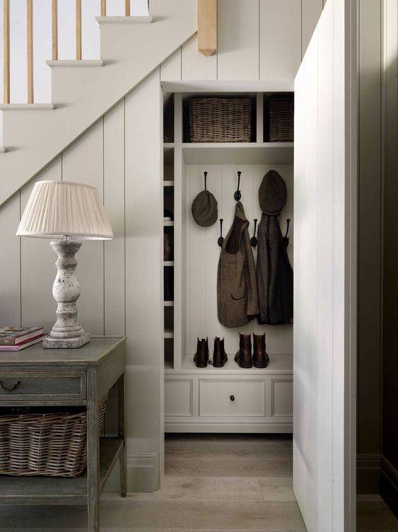 Under the stairs mudroom