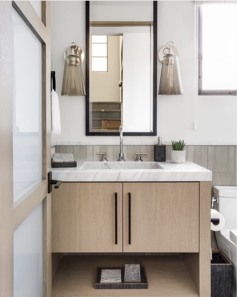 Marble countertop against grey backdrop 