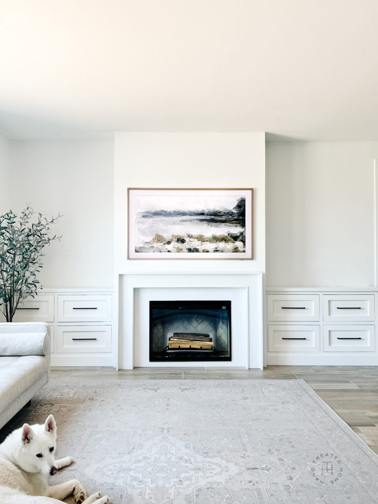 Beautiful fireplace mantel and electric insert 